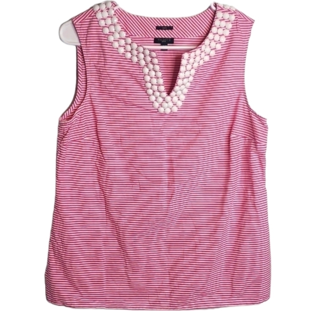 Talbots PINK & WHITE WOMENS TOP SIZE 10P